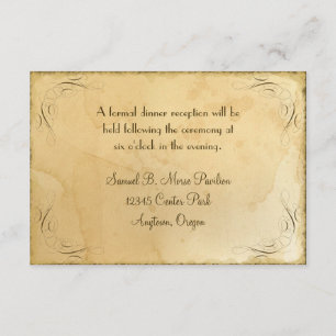 Faire-part de réception Mariage Vintage taché de t