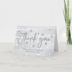 Faire-part de remerciement Baby Shower Flocons de 