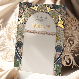 Faire-part de remerciement de mariage Art nouveau 