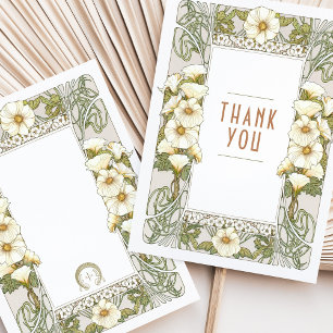 Faire-part de remerciement de mariage Art Nouveau 
