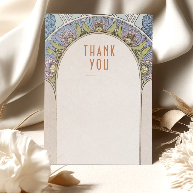 Faire-part de remerciement de mariage Art nouveau  (Créateur téléchargé)