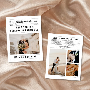 Faire-part de Remerciement de Mariage Collage Phot