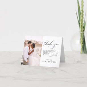 Faire-part de remerciement de mariage élégant et m