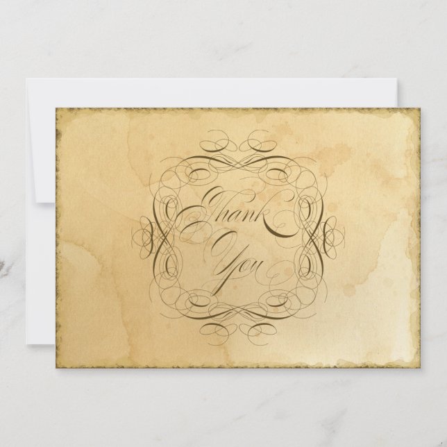Faire-part de Remerciements Mariage Vintage Tachet (Devant)