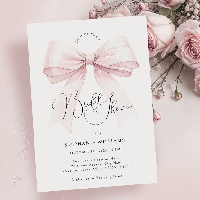 Faire-part de Remise de Cadeaux de Mariée à Ruban  (Créateur téléchargé)