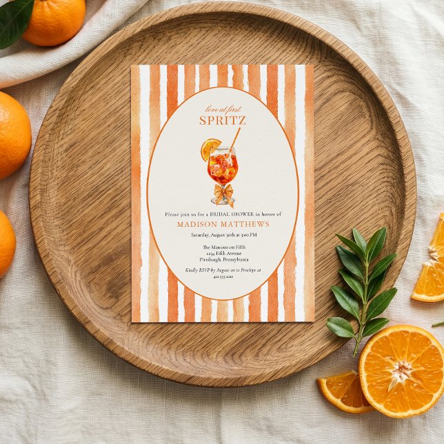 Faire-Part de Remise de Cadeaux de Mariée Spritz O (Love at First Spritz Bridal Shower Invitation)