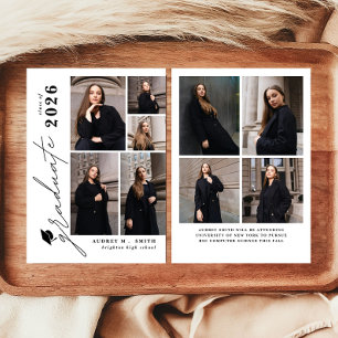 Faire-part de remise de diplôme avec 9 photos de s