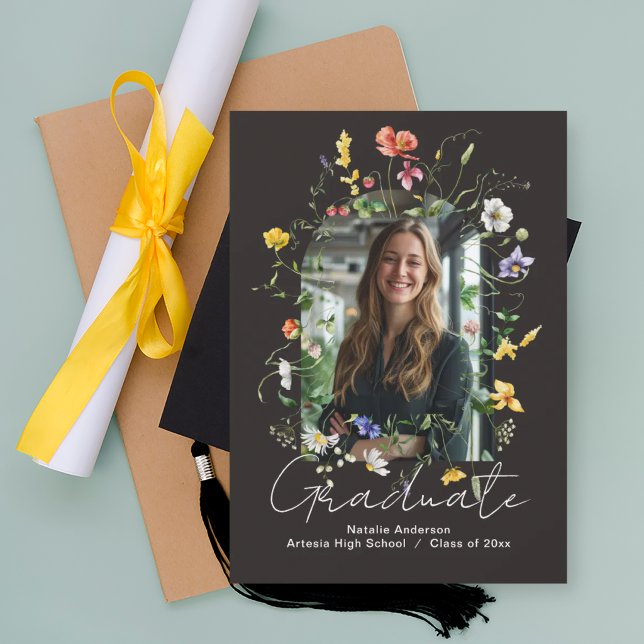 Faire-part de remise de diplôme avec arche florale (Créateur téléchargé)