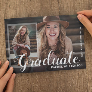 Faire-part de remise de diplôme avec collage de ph