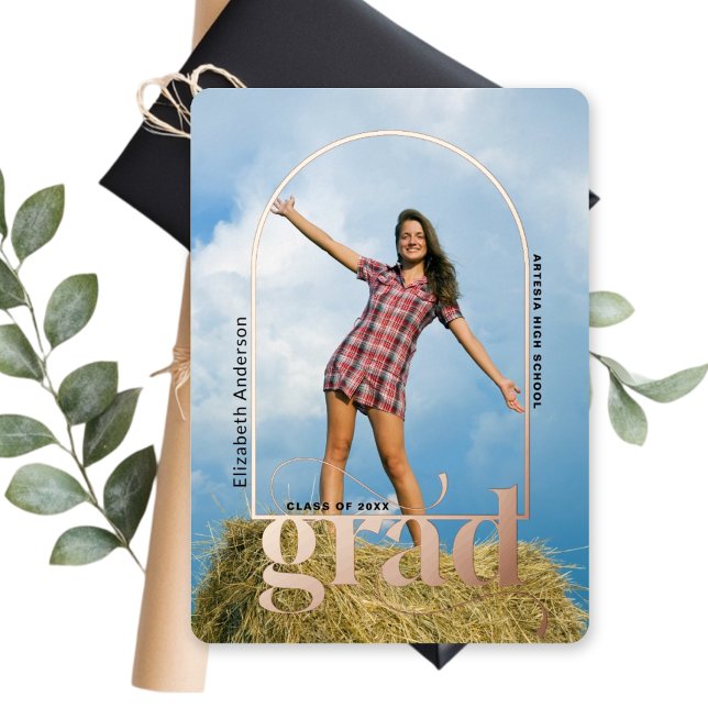 Faire-part de remise de diplôme avec photo à arche (Créateur téléchargé)