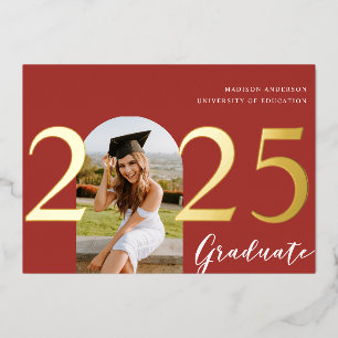 Faire-part de remise de diplôme avec photo à motif