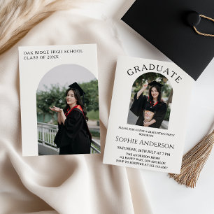 Faire-part de remise de diplôme avec photo Arc Élé