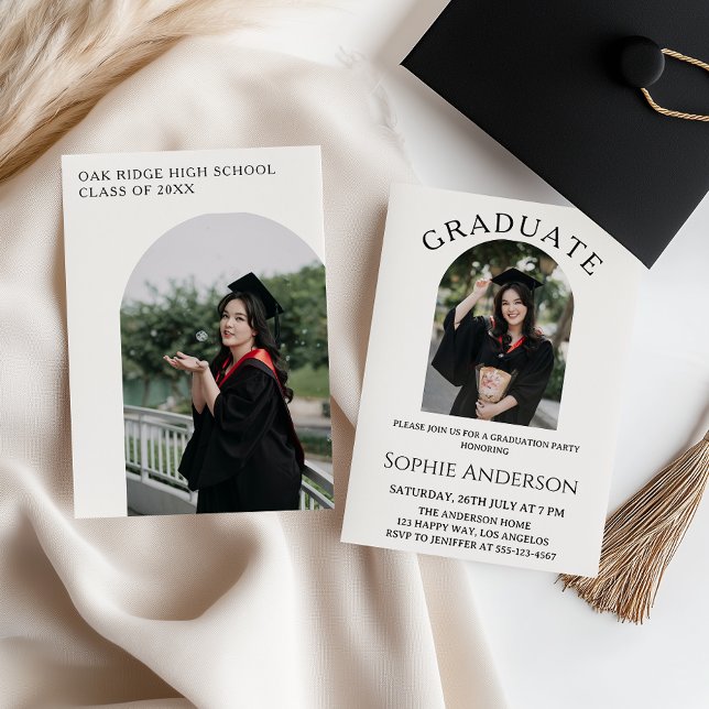Faire-part de remise de diplôme avec photo Arc Élé (Créateur téléchargé)
