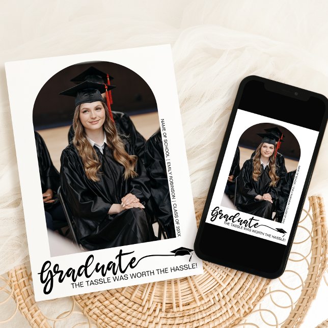Faire-part de remise de diplôme avec photo arquée  (Créateur téléchargé)