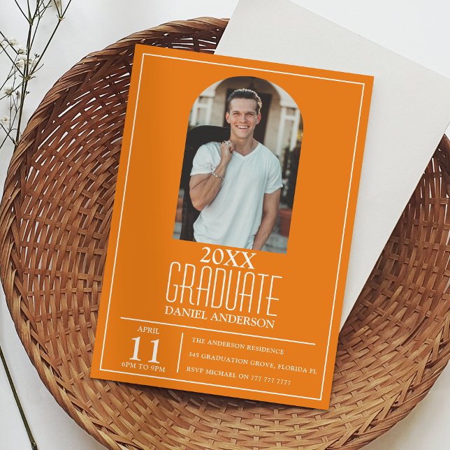 Faire-part de remise de diplôme avec photo d'arche (Créateur téléchargé)
