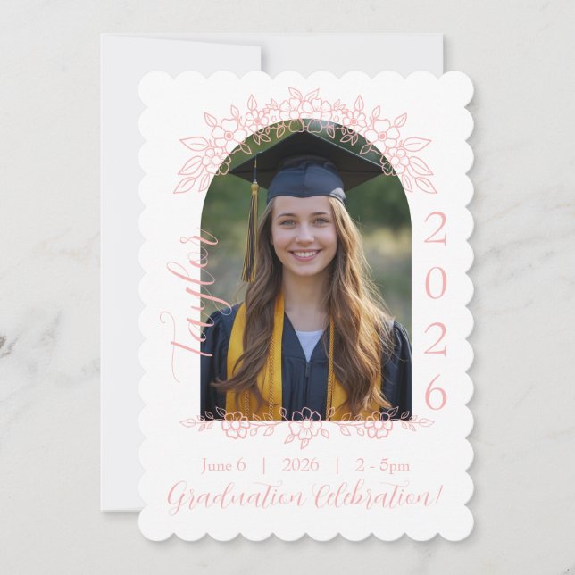 Faire-part de remise de diplôme avec photo de coqu (Devant)
