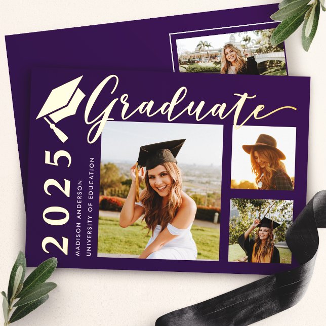 Faire-part de remise de diplôme avec photo de la t (Créateur téléchargé)