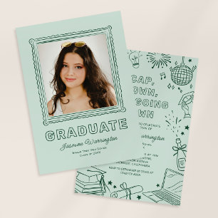 Faire-part de remise de diplôme avec photo doodle