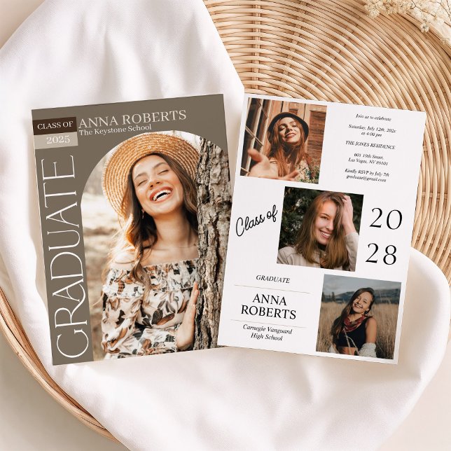 Faire-part de remise de diplôme avec photo en arch (Créateur téléchargé)