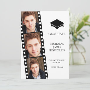 Faire-part de remise de diplôme avec photo en band