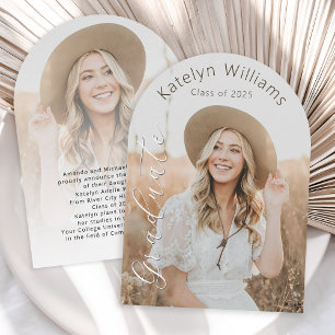 Faire-part de remise de diplôme avec photo et écri