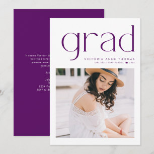Faire-part de remise de diplôme avec photo et typo