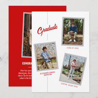 Faire-part de remise de diplôme avec quatre photos