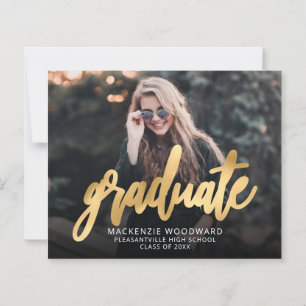 Faire-part de remise de diplôme Budget Photo Gold 