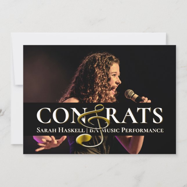 Faire-part de remise de diplôme d'étudiant en musi (Devant)