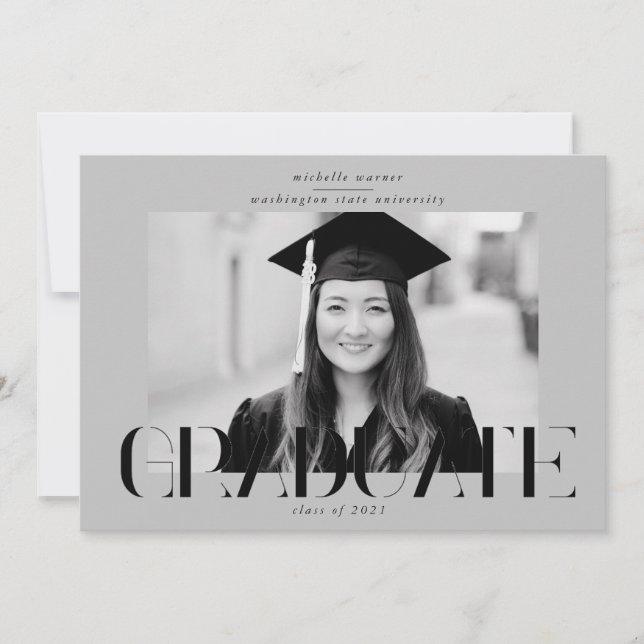 faire-part de remise de diplôme en écriture modern (Devant)