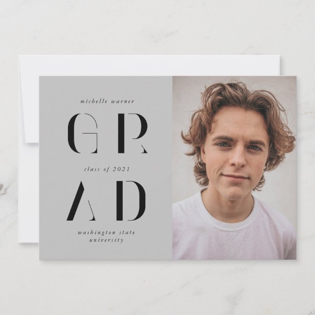 faire-part de remise de diplôme en écriture modern (Devant)