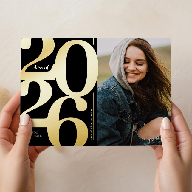Faire-part de remise de diplôme en or noir 2023 av (Créateur téléchargé)