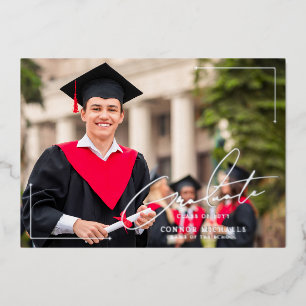 Faire-part de remise de diplôme minimaliste et élé