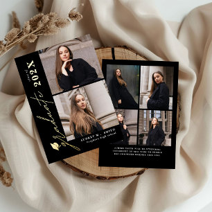 Faire-part de remise de diplôme Modern Script 6 Ph