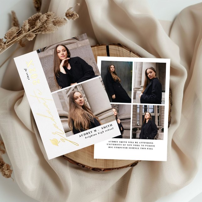 Faire-part de remise de diplôme Modern Script 6 Ph (Créateur téléchargé)