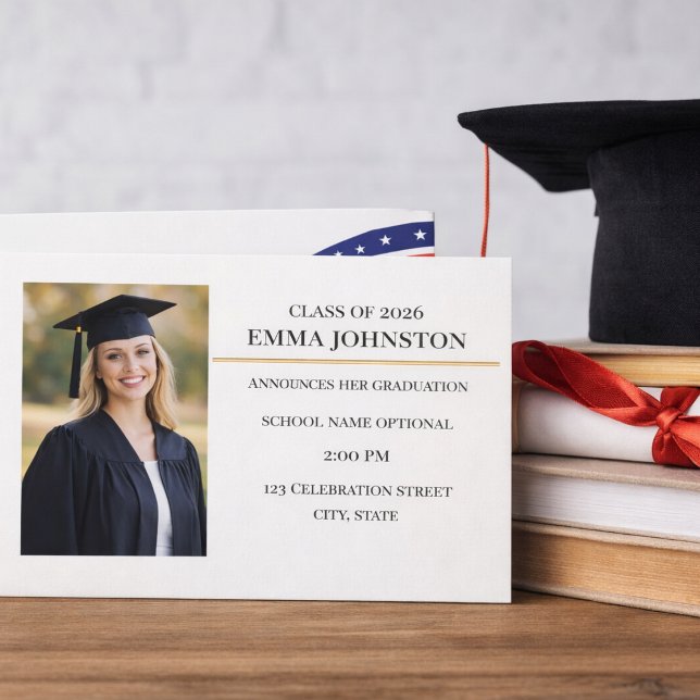 Faire-part de remise de diplôme moderne avec photo (Créateur téléchargé)