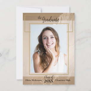 Faire-part de remise de diplôme moderne en marbre