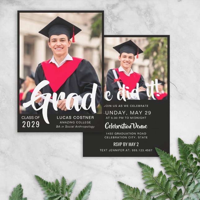 Faire-part de remise de diplôme personnalisé et in (Créateur téléchargé)