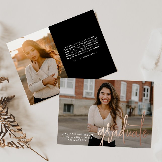 Faire-part de remise de diplôme photo écriture man (Créateur téléchargé)