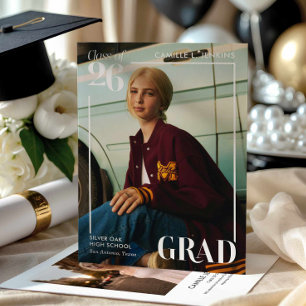 Faire-part de remise de diplôme photo moderne