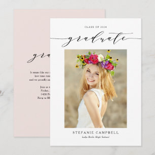 Faire-part de remise de diplôme photo Script Fanta