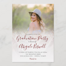 Faire-part de remise de diplôme Rose Géométrique M