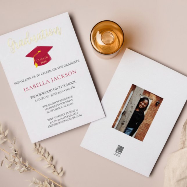 Faire-part de remise de diplômes à écriture élégan (Créateur téléchargé)