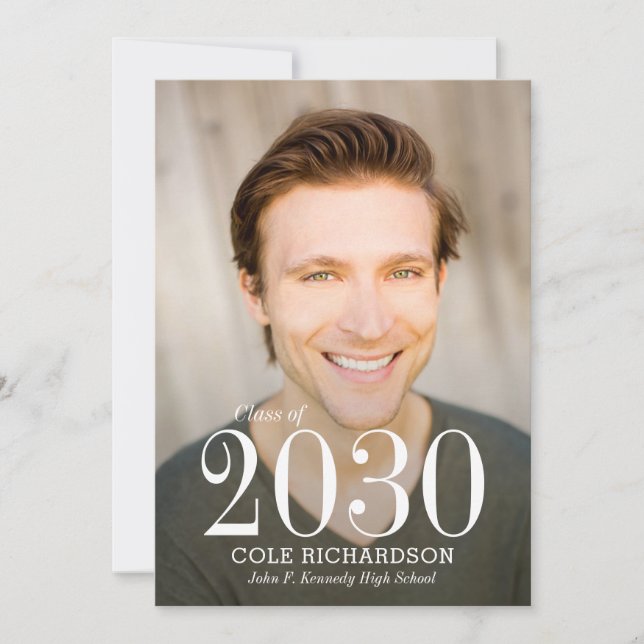 Faire-part de remise de diplômes intemporel (Devant)