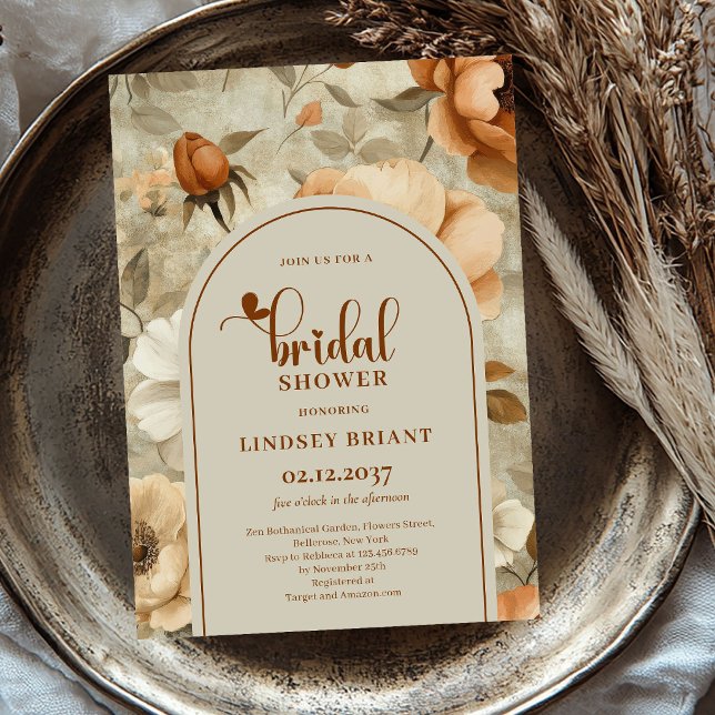 Faire-part de Remise de la Mariée en Terre Cuite e (Terracotta Sage Greenery Bridal Shower Invitation)