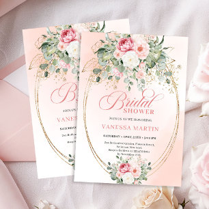 Faire-part de Remise de la Mariée Stylé Rose Pouss