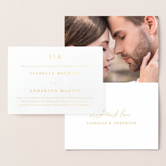 Faire-part de remise de Mariage photo Monogramme (Affichage)