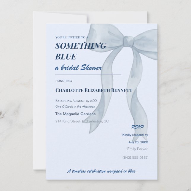Faire-Part de Remise de Mariée Something Blue Luxe (Devant)
