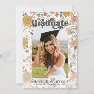 Faire-part de remise des diplômes avec arche flora