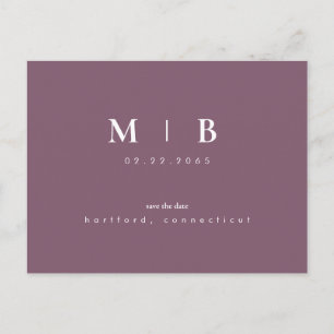 Faire-part de rendez-vous lavande à monogramme sim
